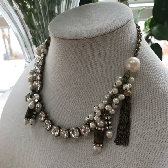 Ann Taylor Asymmetrical Gem Statement Necklace - Picture 2 of 8